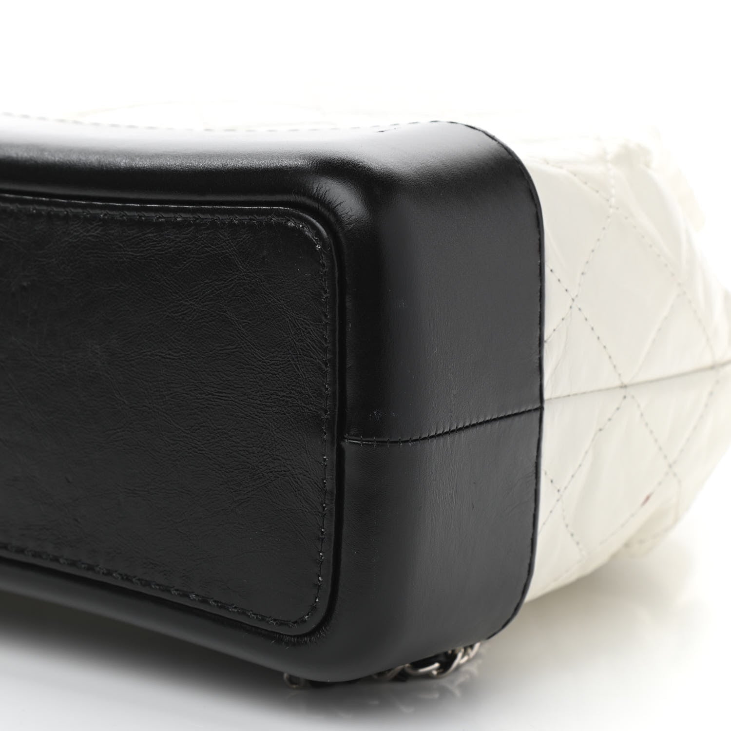 Chanel Aged Calfskin Quilted Gabrielle Backpack Black White 10 of 12
