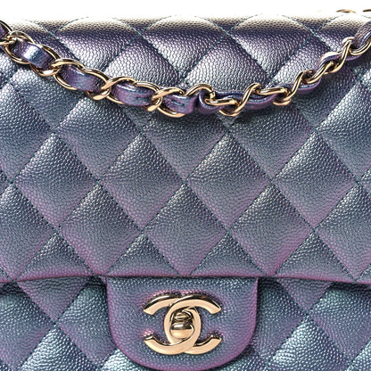 Chanel Iridescent Caviar Quilted Medium Double Flap Purple 8 of 11