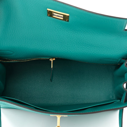 Hermes Taurillon Clemence Kelly Retourne 28 Bleu Paon 4 of 9