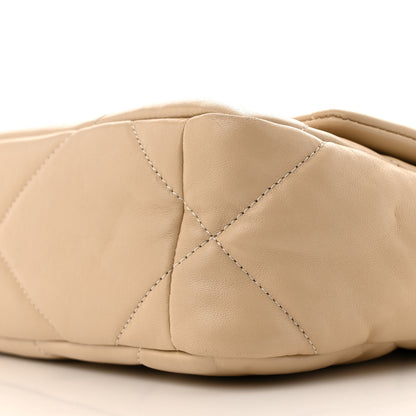 Chanel Lambskin Quilted Medium Chanel 19 Flap Light Beige 10 of 12