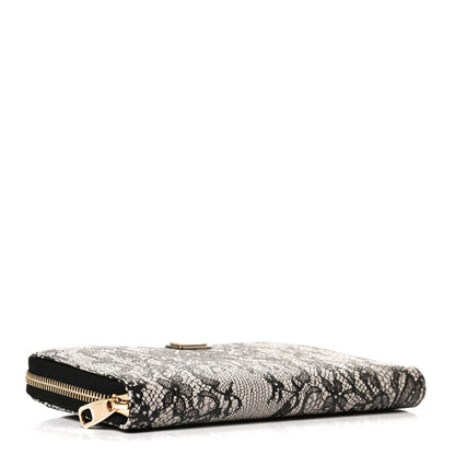 Dolce & Gabbana Dauphine Lace Print Zip Around Wallet Black 4 of 11