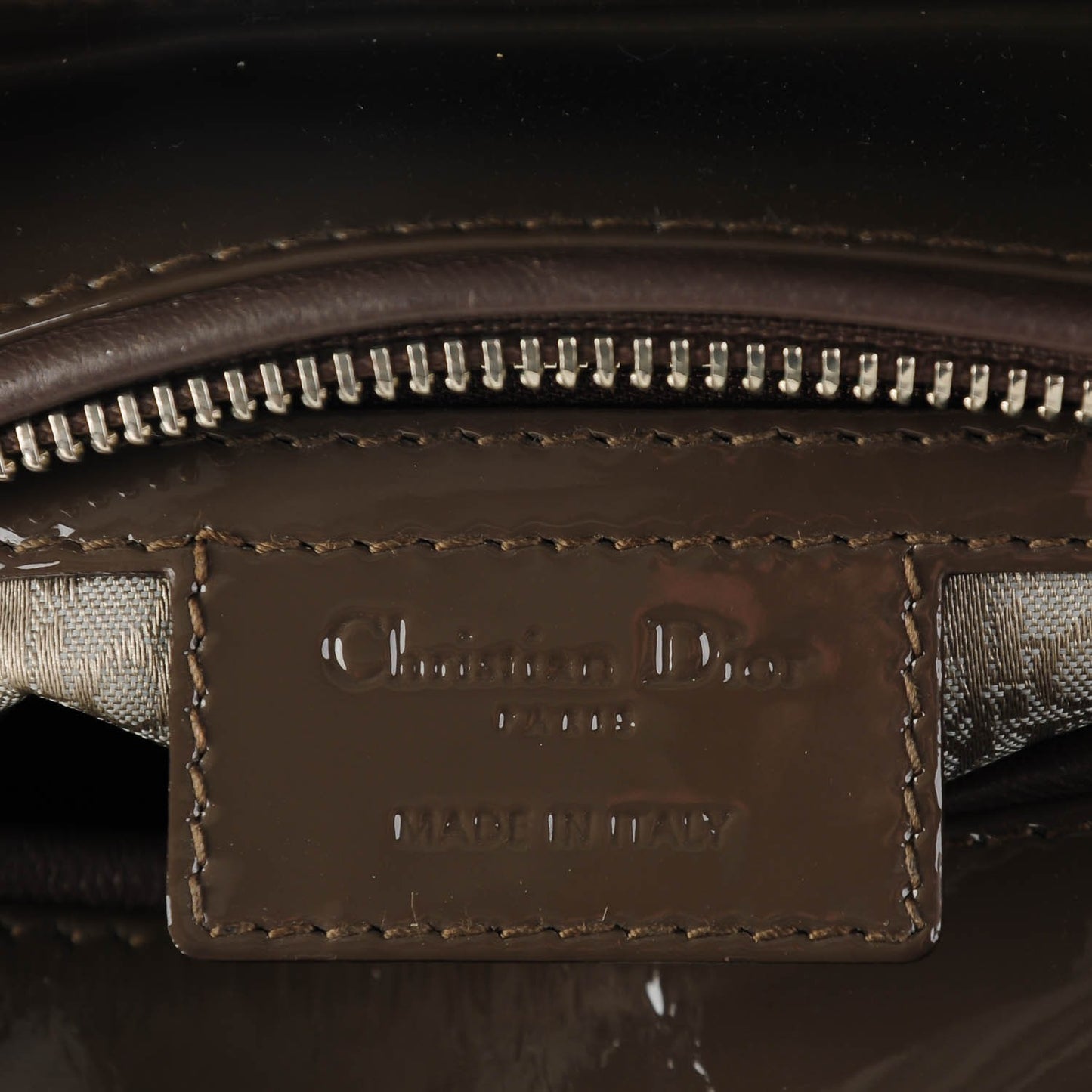 Patent Cannage Medium Lady Dior Olive