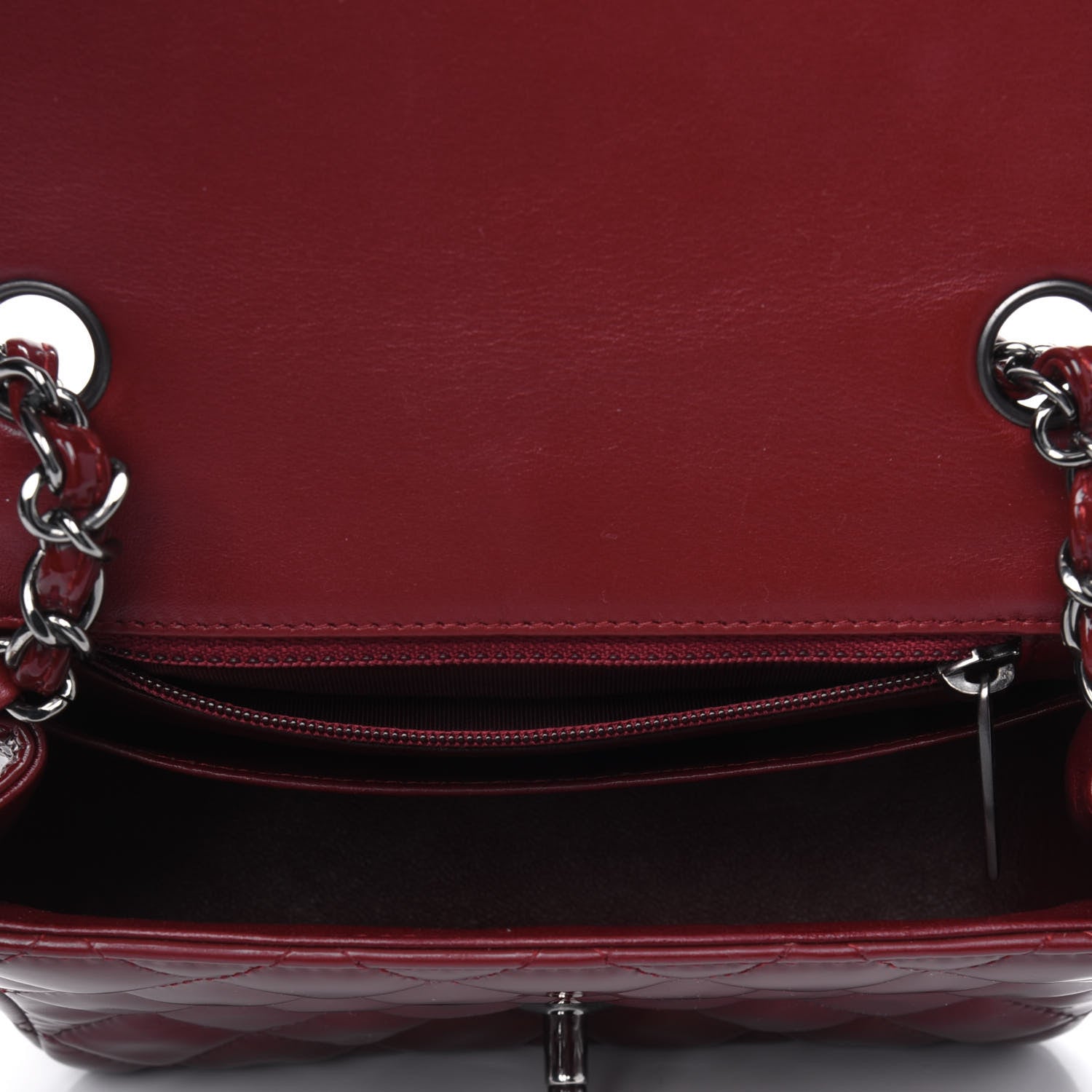 Chanel Patent Quilted Mini Square Flap Red 4 of 4