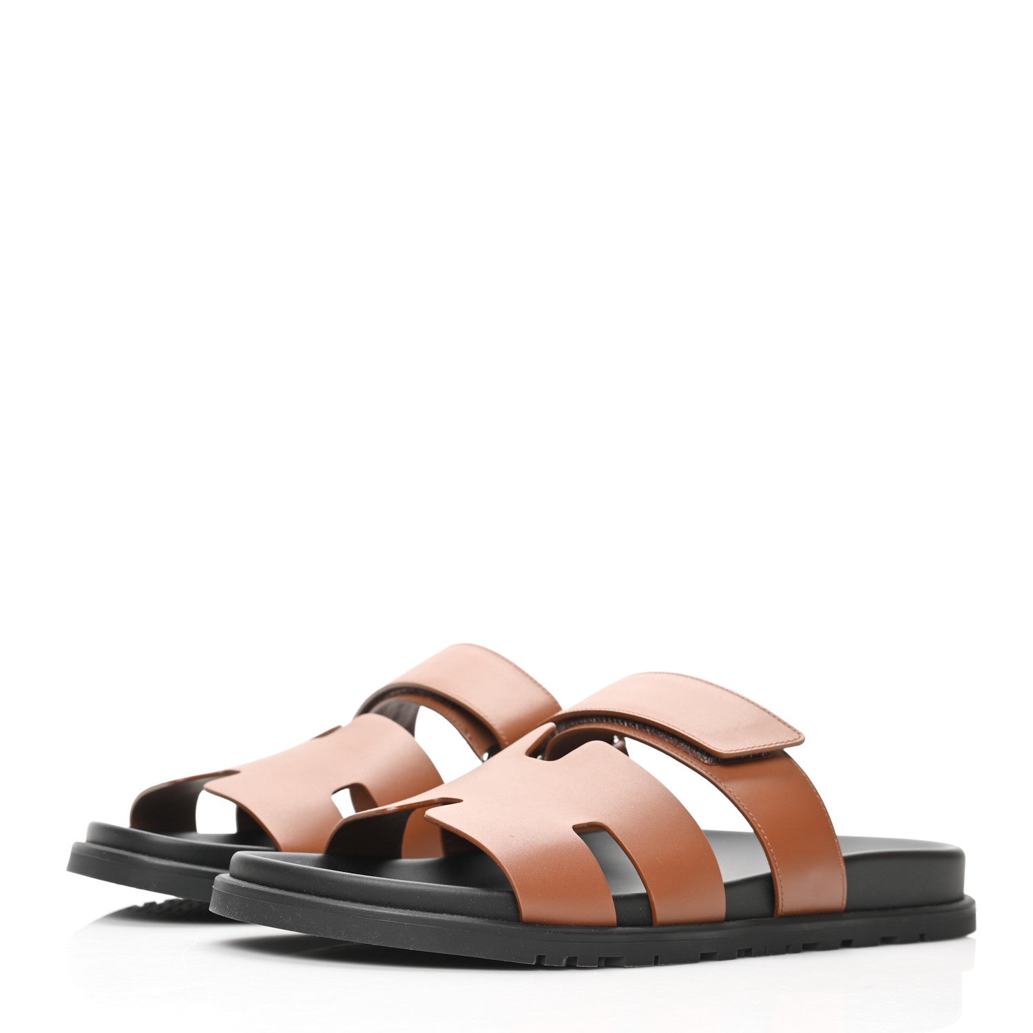 Hermes Calfskin Mens Chypre Sandals 43.5 Gold 3 of 9