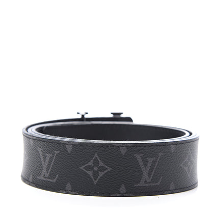 Louis Vuitton Monogram Eclipse Taigarama 40mm LV Initiales Reversible Belt 110 44 Black 2 of 5