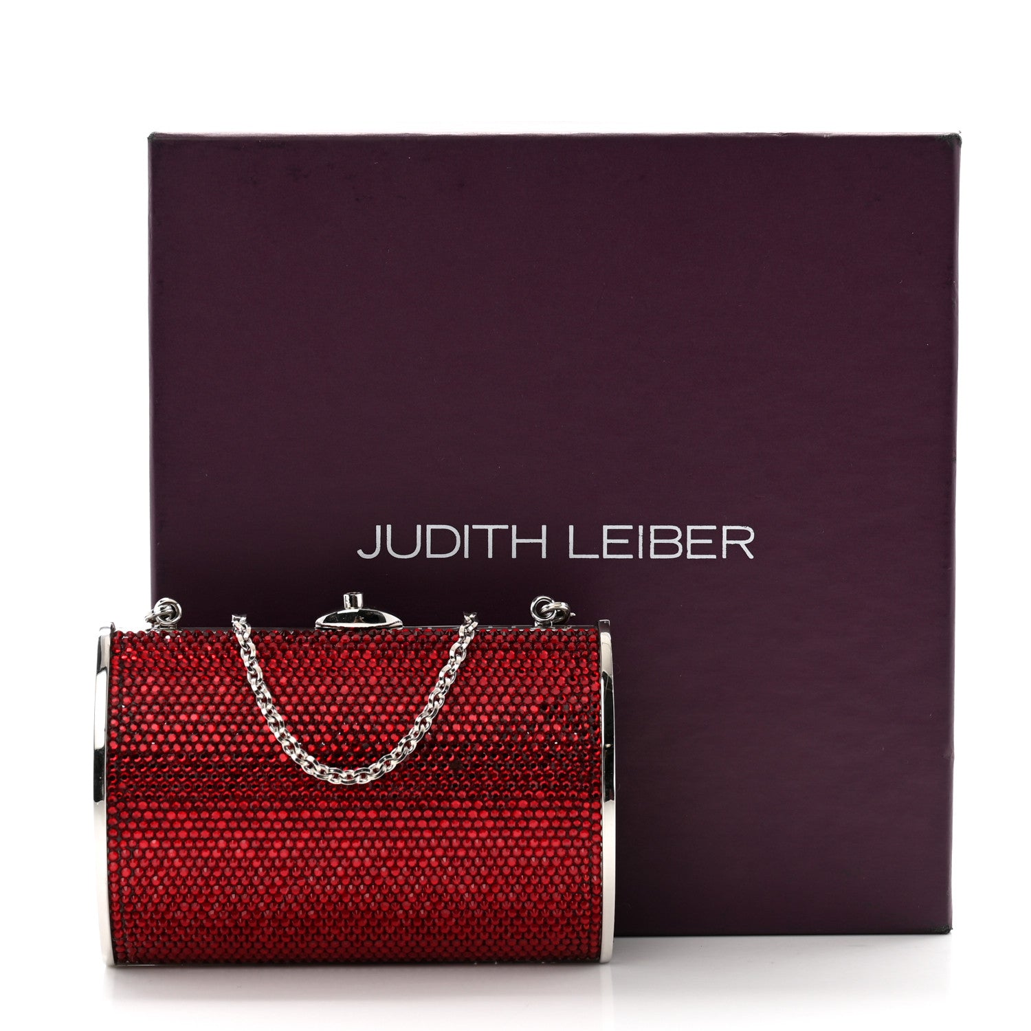 Judith Leiber Swarovski Crystal Minaudiere Clutch Red 13 of 13