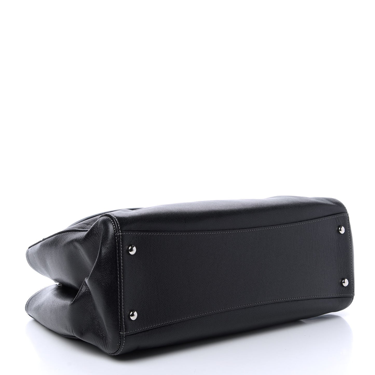 Calfskin Cerf Executive Shopper Tote Black