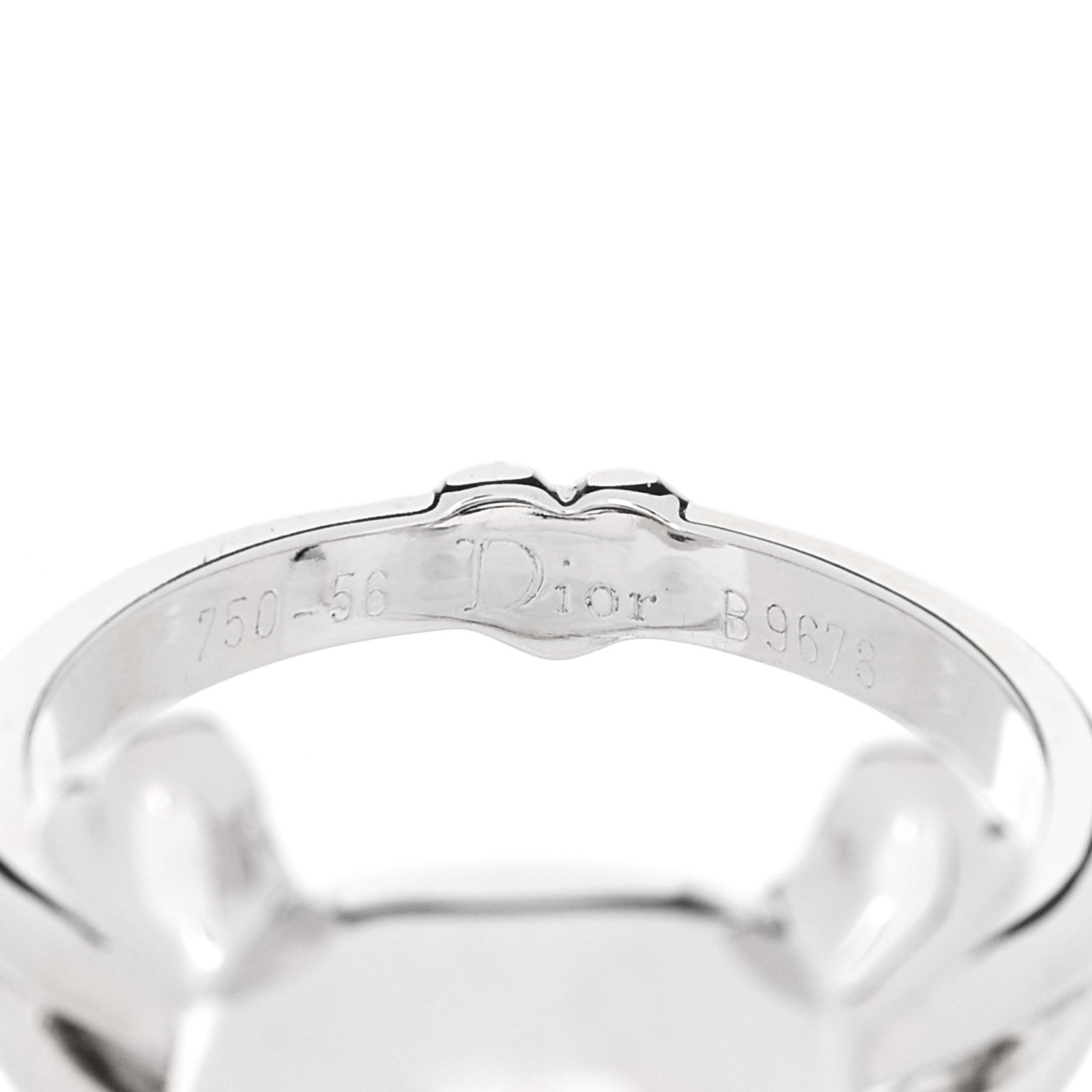 Christian Dior 18K White Gold Diamond Tete de Mort Ring 56 7.75 4 of 4