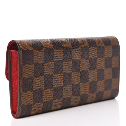 Louis Vuitton Damier Ebene Emilie Wallet Red 3 of 8