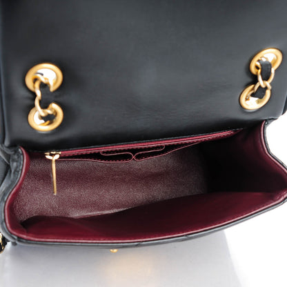 Chanel Lambskin Scallop Quilted Mini Pagoda Square Flap Black 5 of 7