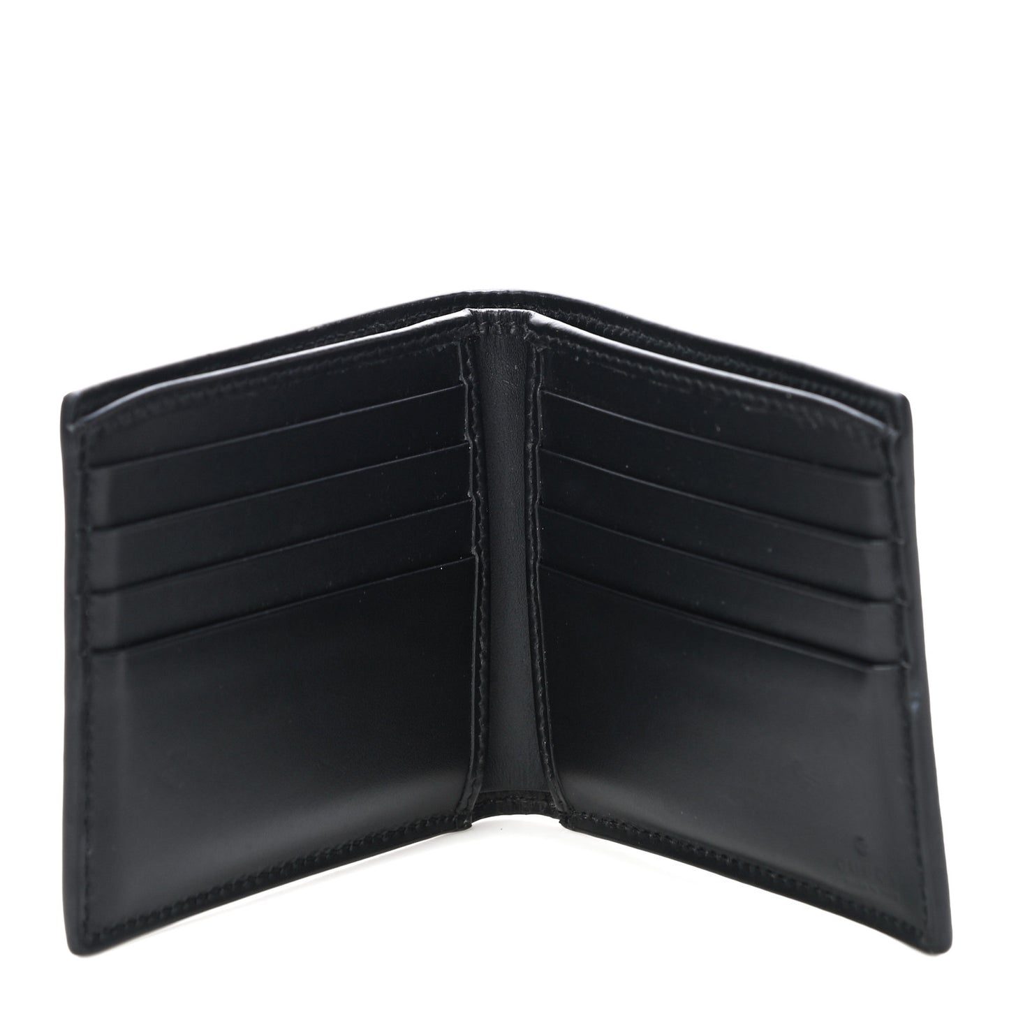 GG Supreme Monogram Selleria Calfskin Web New Web Bi-Fold Wallet Black