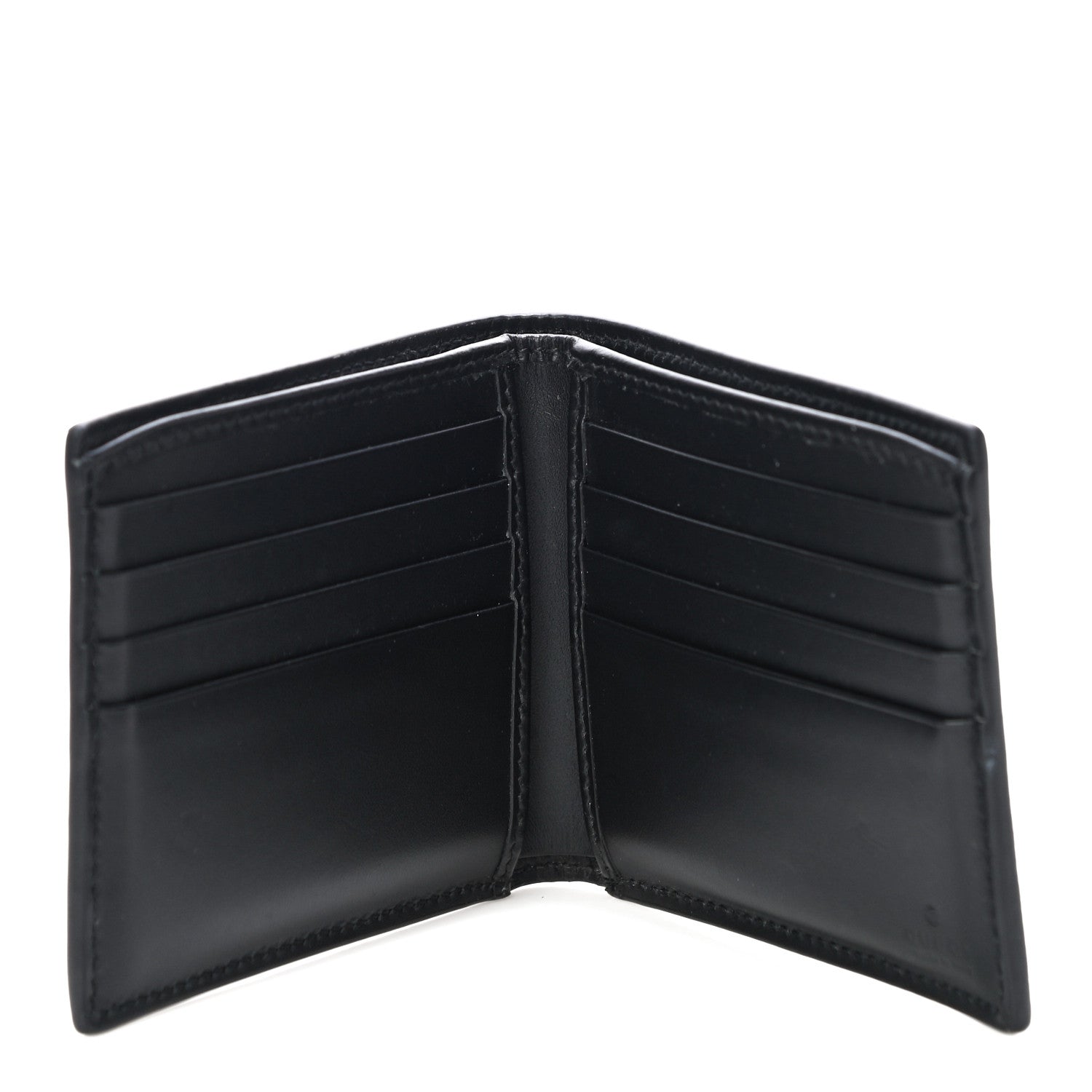 Gucci GG Supreme Monogram Selleria Calfskin Web New Web Bi-Fold Wallet Black 5 of 10
