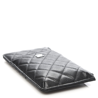Chanel Caviar Quilted Classic Flat Wallet Pouch Black 4 of 8