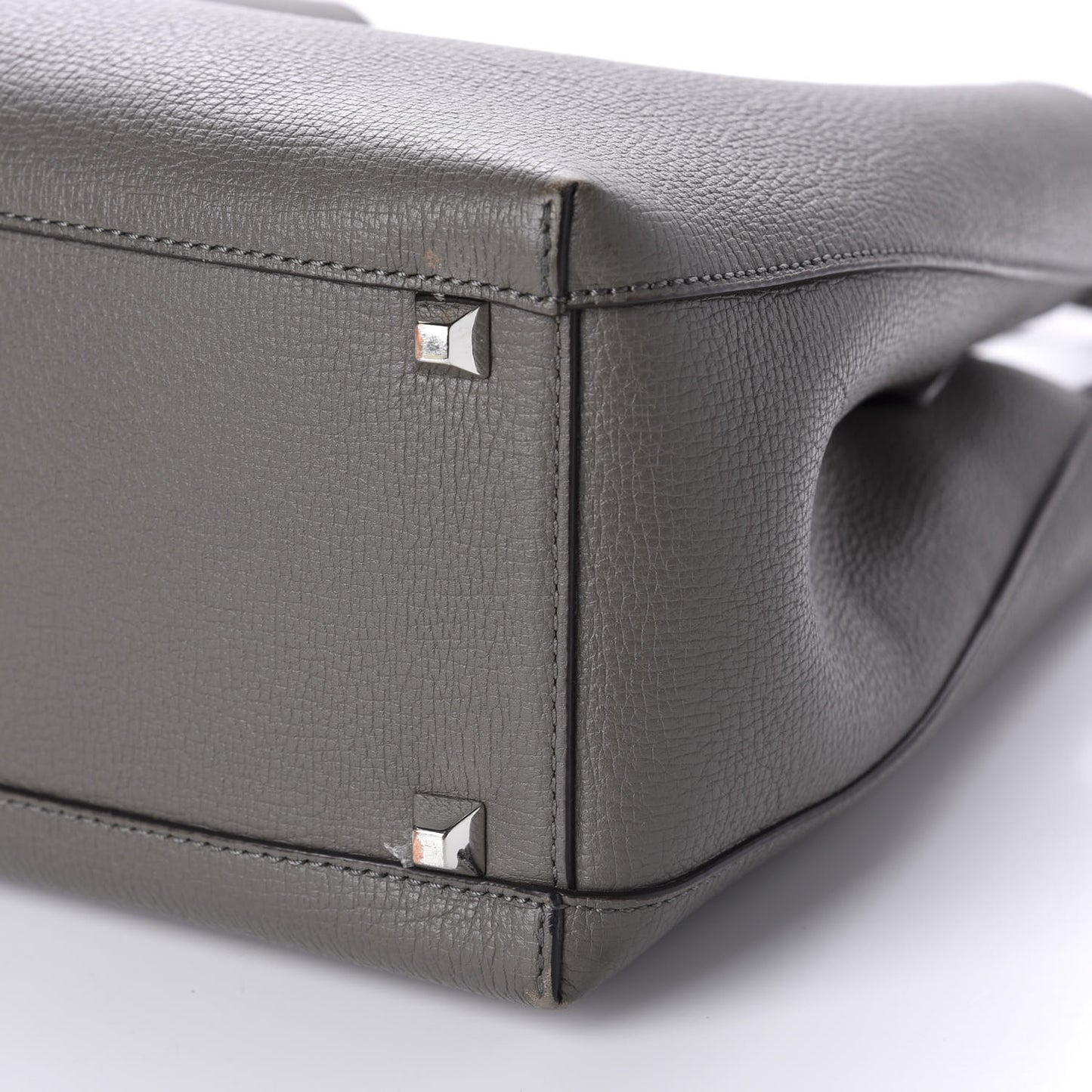 Grained Calfskin Sarah Medium Visetos Hobo Grey