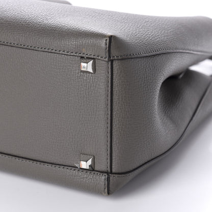 MCM Grained Calfskin Sarah Medium Visetos Hobo Grey 7 of 15