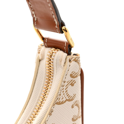Celine Canvas Calfskin Ava Triomphe Shoulder Bag White 11 of 11