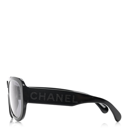 Chanel Resin Polarized Sunglasses 5423-B Black 3 of 8