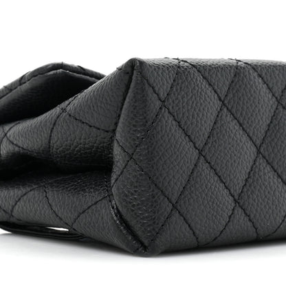 Chanel Grained Calfskin Quilted 2.55 Reissue Flap Belt Bag Clutch Black 9 of 9