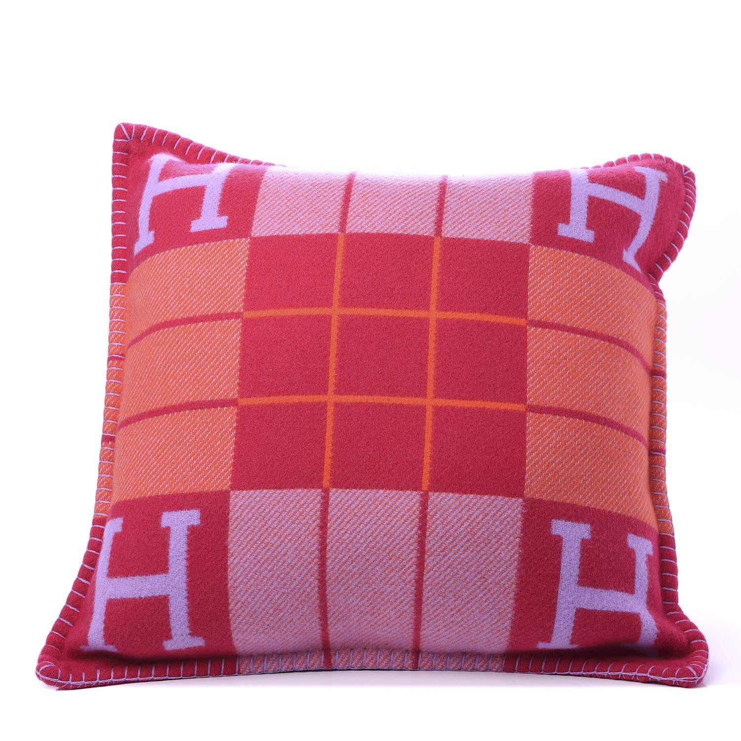 Hermes Wool Cashmere Avalon III Pillow PM Fuchsia Geranium 1 of 5