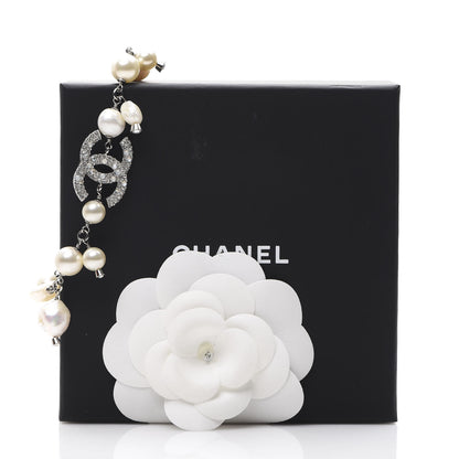 Chanel Pearl Crystal CC Bracelet Pearly White 3 of 3