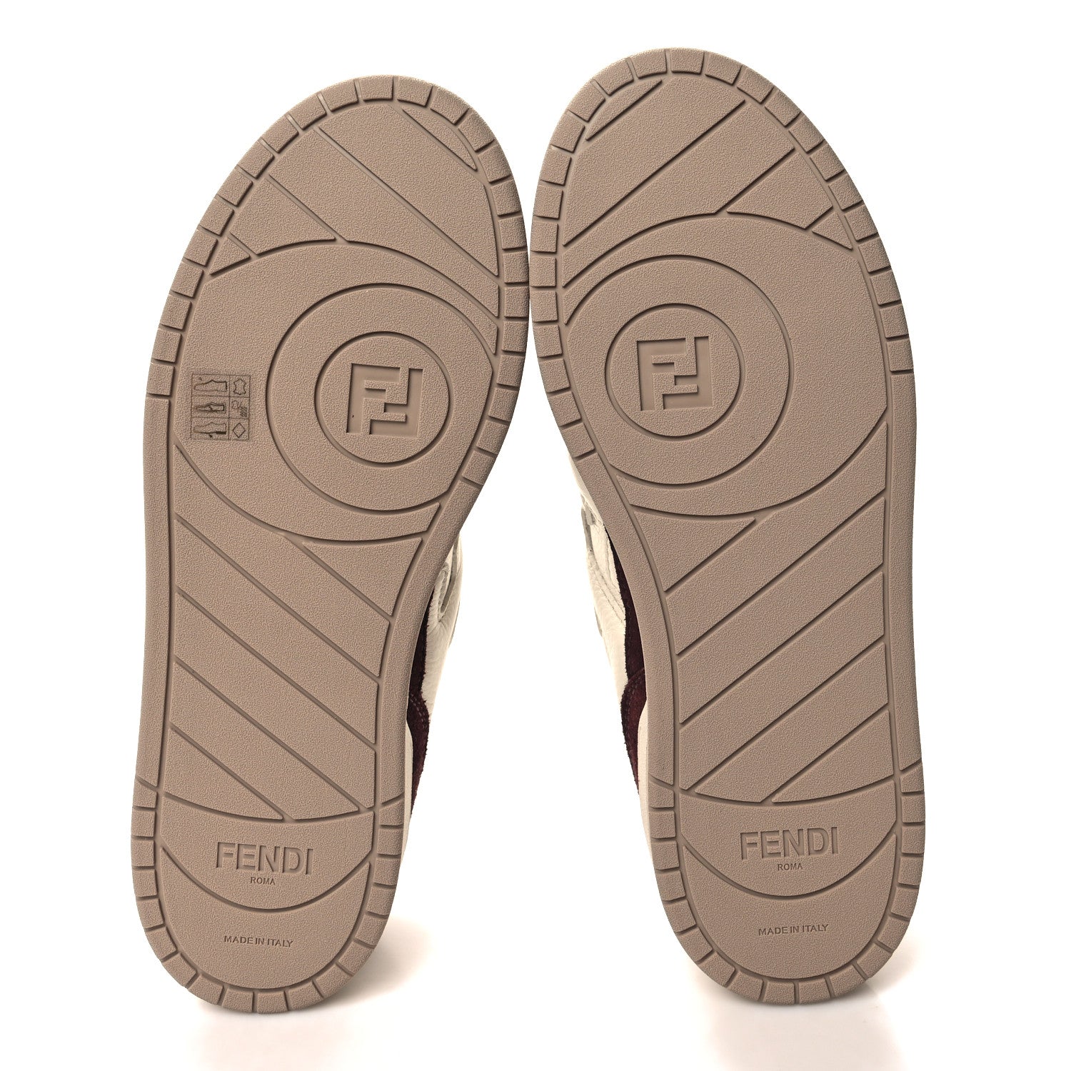 Fendi Grained Calfskin Mens Fendi Match Low Top Sneakers 7 White Burgundy Amber 5 of 8