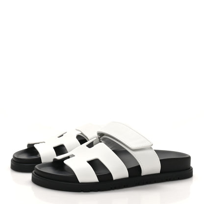 Hermes Calfskin Womens Chypre Sandals 35.5 White 4 of 8