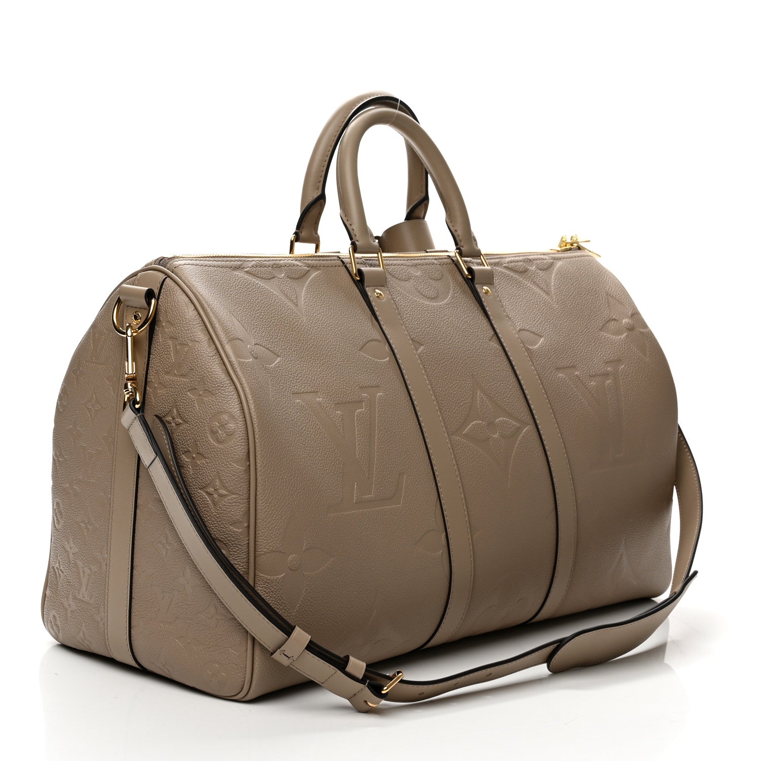 Louis Vuitton Empreinte Monogram Giant Keepall Bandouliere 45 Tourterelle 2 of 8