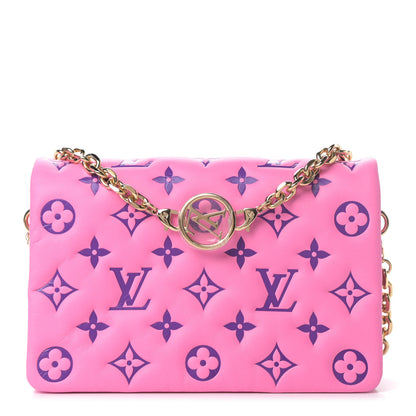 Louis Vuitton Lambskin Embossed Monogram Vuittamins Pochette Coussin Rose Violet 1 of 6