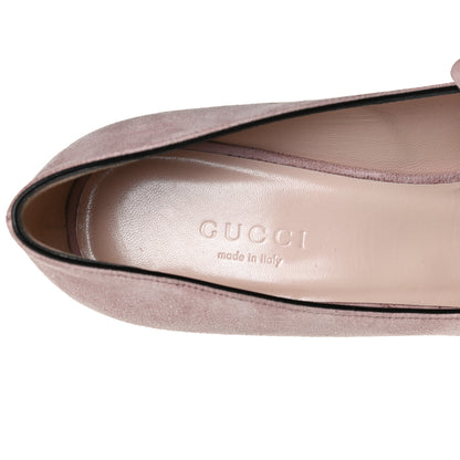 Gucci Kid Scamosciato GG Marmont Fringe 50mm Loafer Pumps 35 Crystal Pink 10 of 14