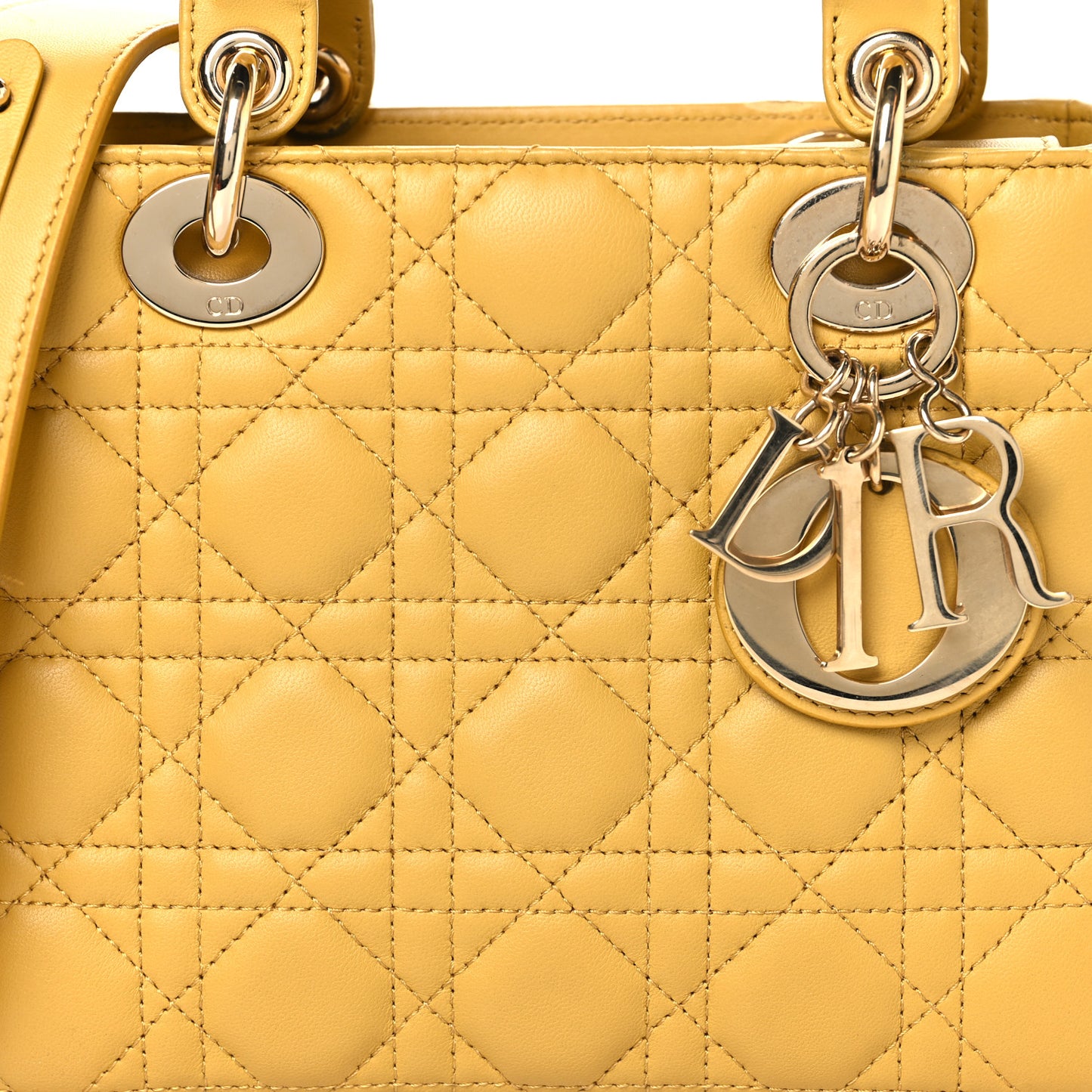 Lambskin Cannage Small My ABCDior Lady Dior Yellow