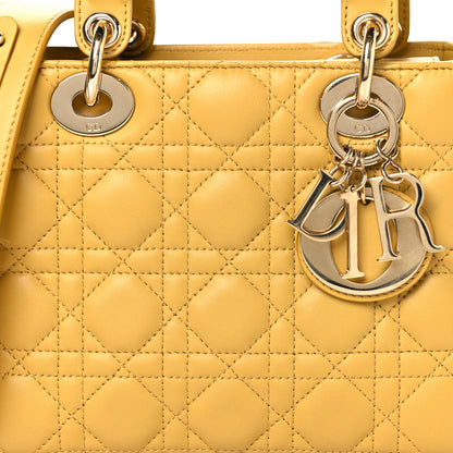 Christian Dior Lambskin Cannage Small My ABCDior Lady Dior Yellow 8 of 13