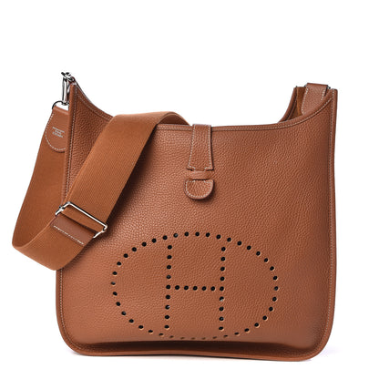 Hermes Taurillon Clemence Evelyne III PM Gold 1 of 13
