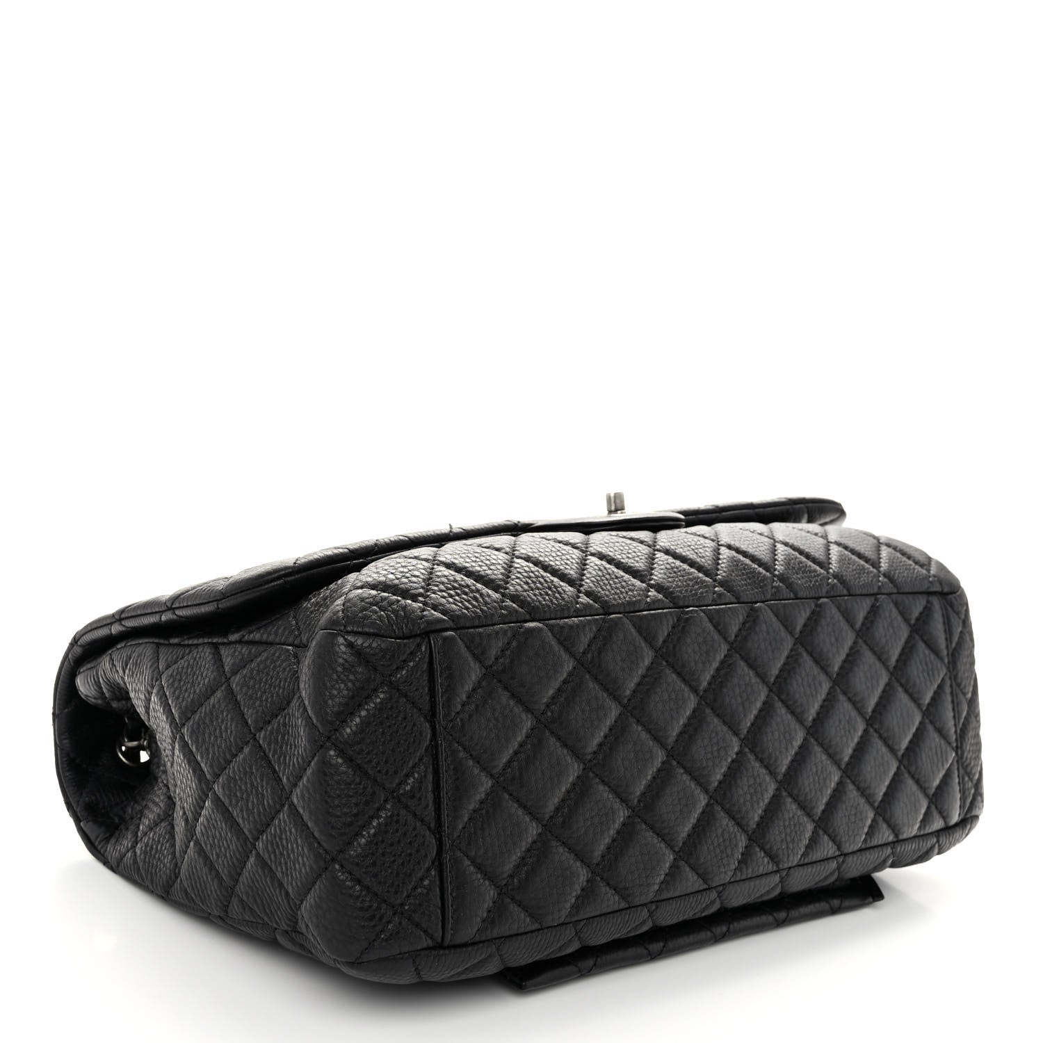 Chanel Calfskin Quilted Small XXL Travel Flap Bag Black 4 of 11
