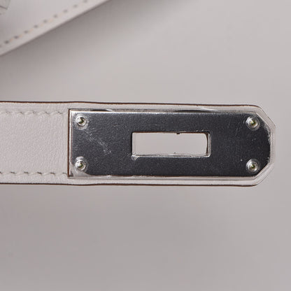 Hermes Swift Ghillies Birkin 35 White Gris Perle 24 of 34