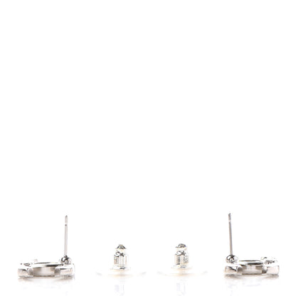 Chanel Crystal CC Earrings Silver 3 of 4