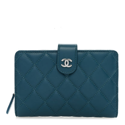 Chanel Lambskin Quilted CC French Wallet Blue 1 of 7