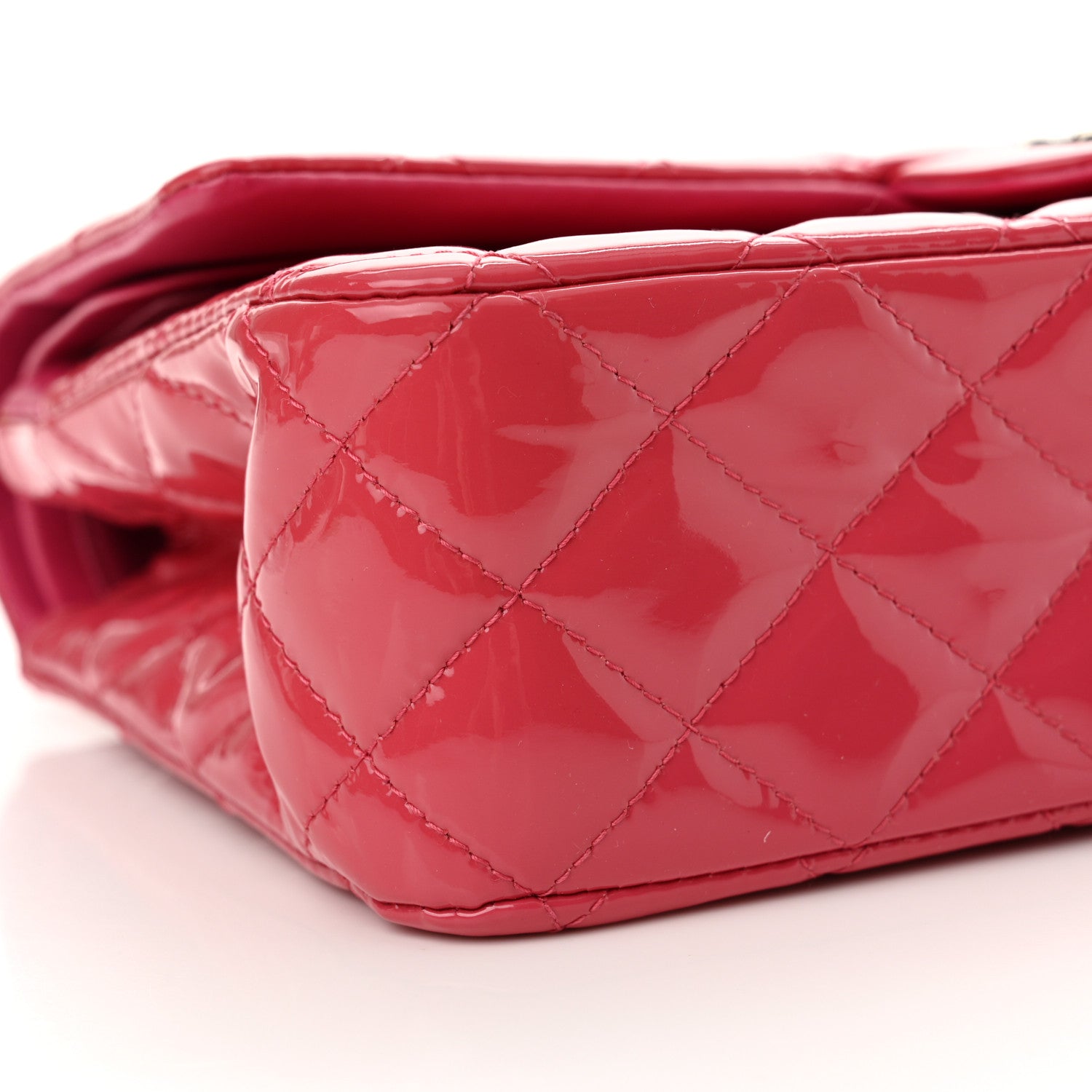 Chanel Patent Calfskin Quilted Medium Double Flap Pink 9 of 14