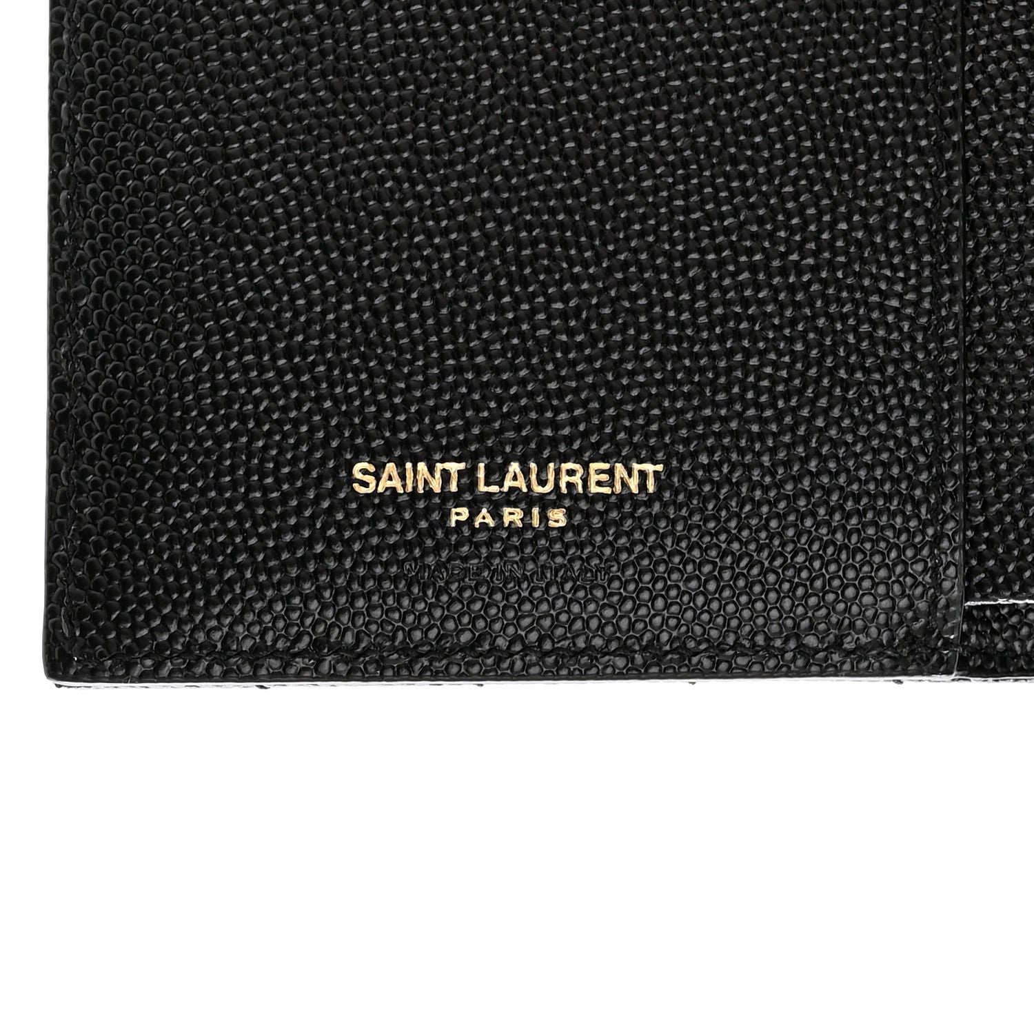 Saint Laurent Grain De Poudre Matelasse Chevron Monogram Zipped Card Case Black 7 of 10