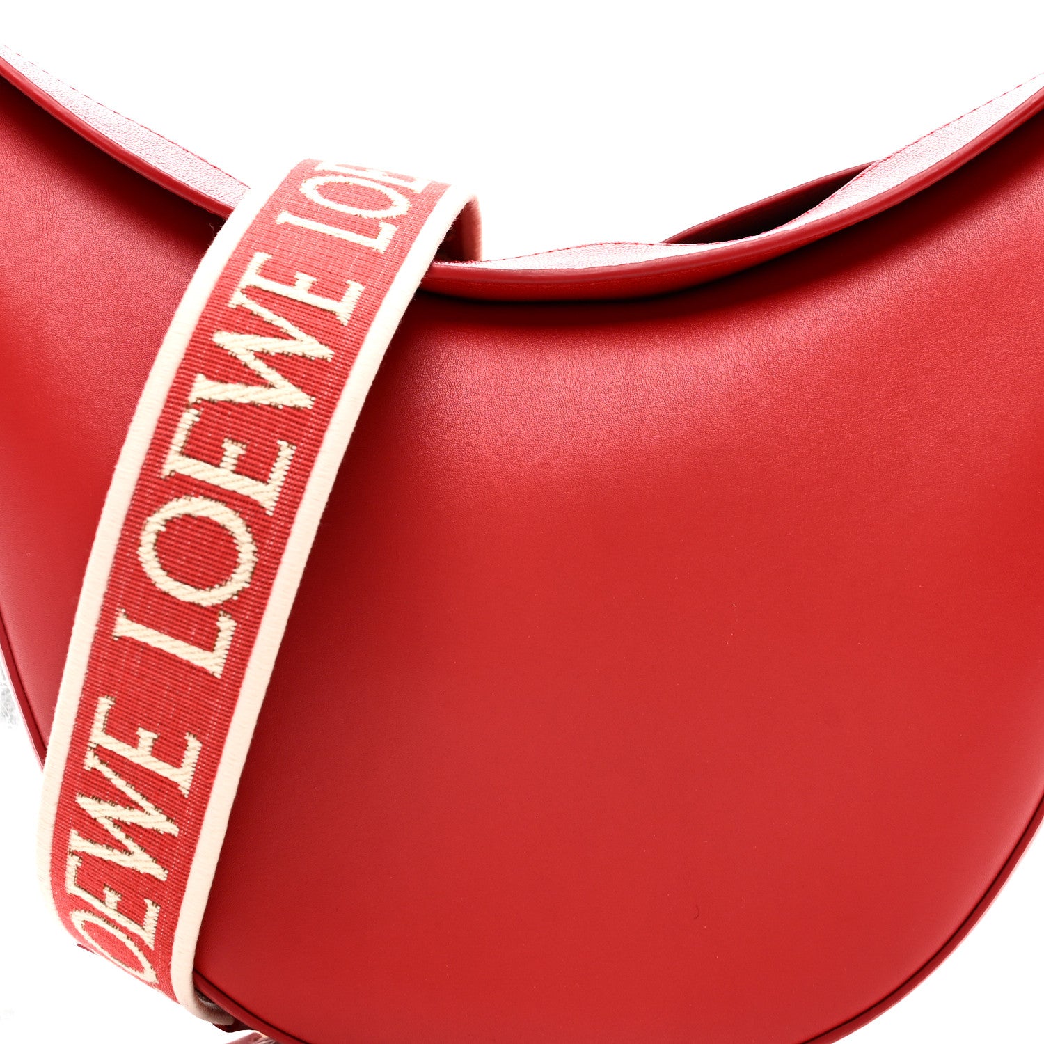 Loewe Satin Calfskin Jacquard Luna Bag Scarlet Red 7 of 9