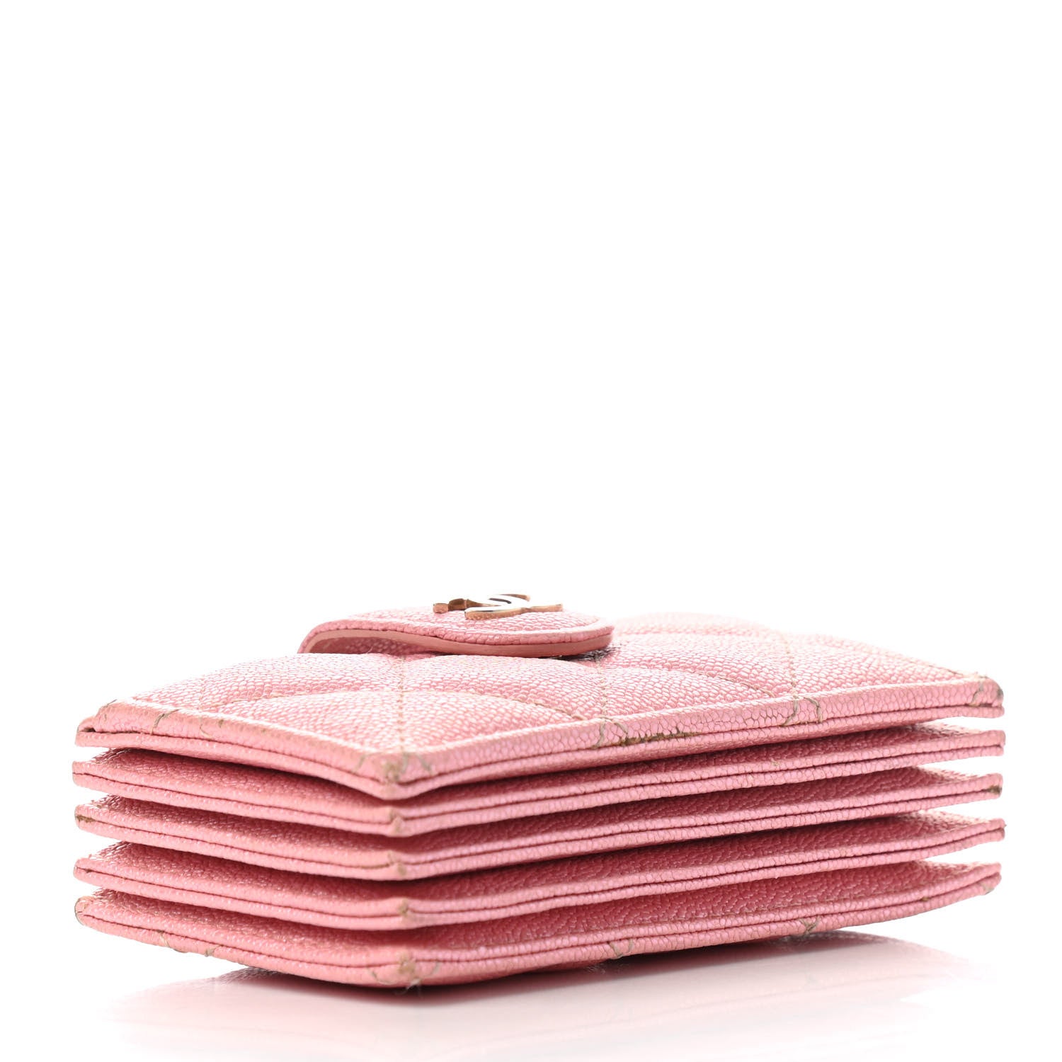 Chanel Iridescent Caviar Quilted Gusseted Card Holder Pink 4 of 8