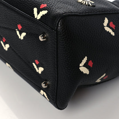 Marc Jacobs Grained Calfskin Embellished Tulip Print Tote Black Multicolor 10 of 10