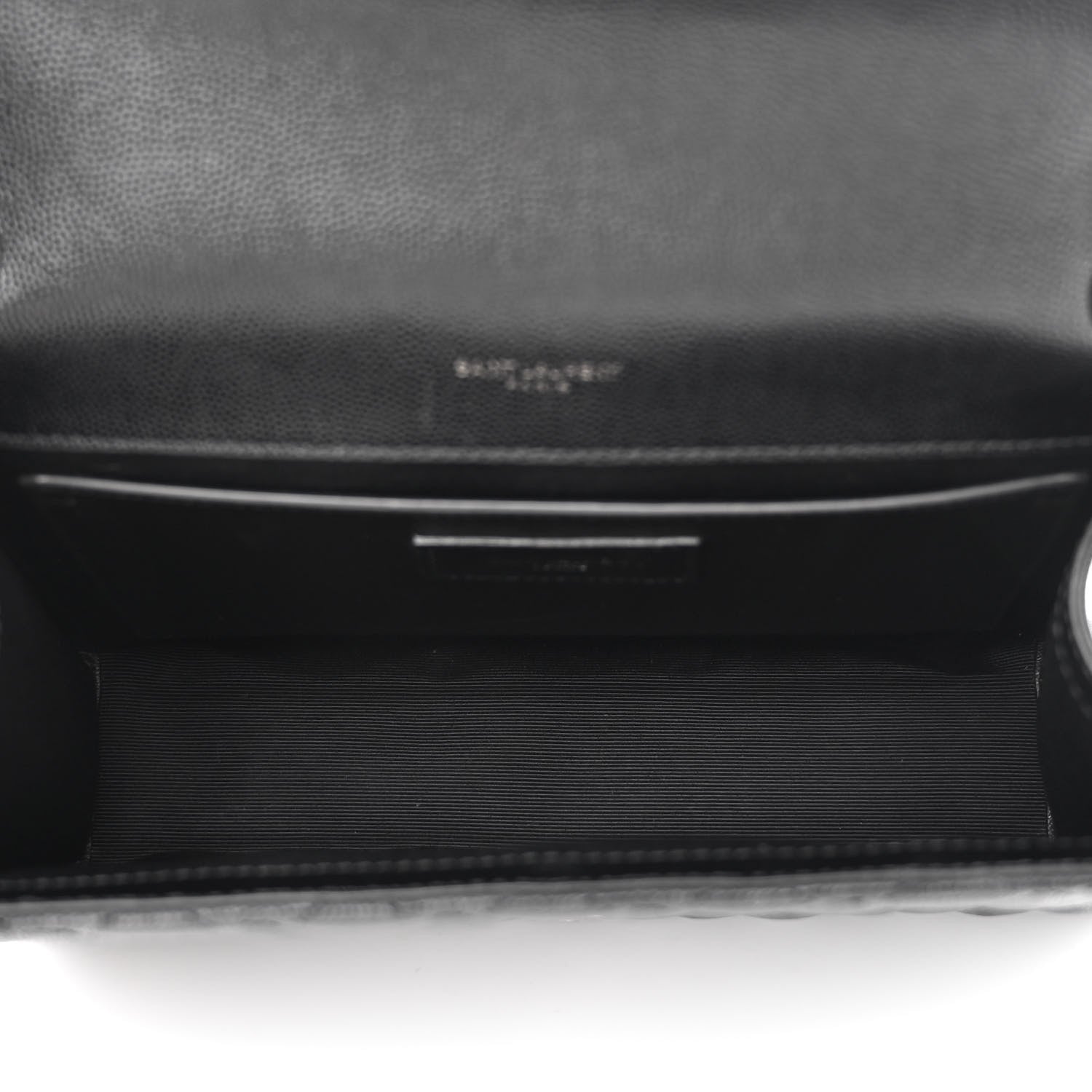 Saint Laurent Grain De Poudre Textured Mixed Matelasse Triquilt Medium Monogram Monochrome Satchel Black 5 of 11