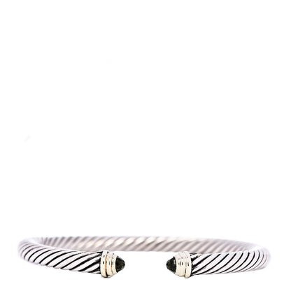 David Yurman Sterling Silver 14K Yellow Gold Peridot 5mm Cable Classics Petite Color Bracelet 1 of 5