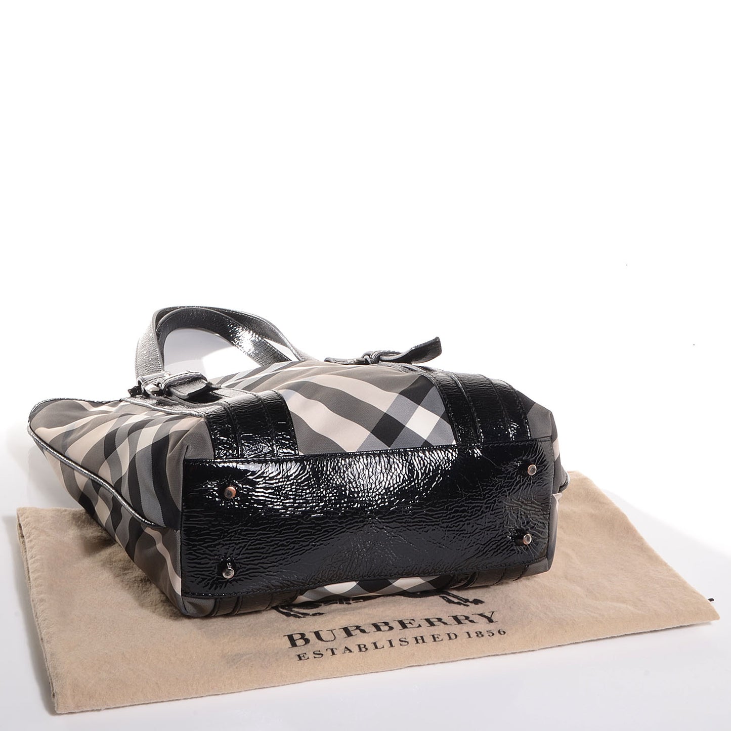 Nylon Beat Check Small Victoria Tote Black