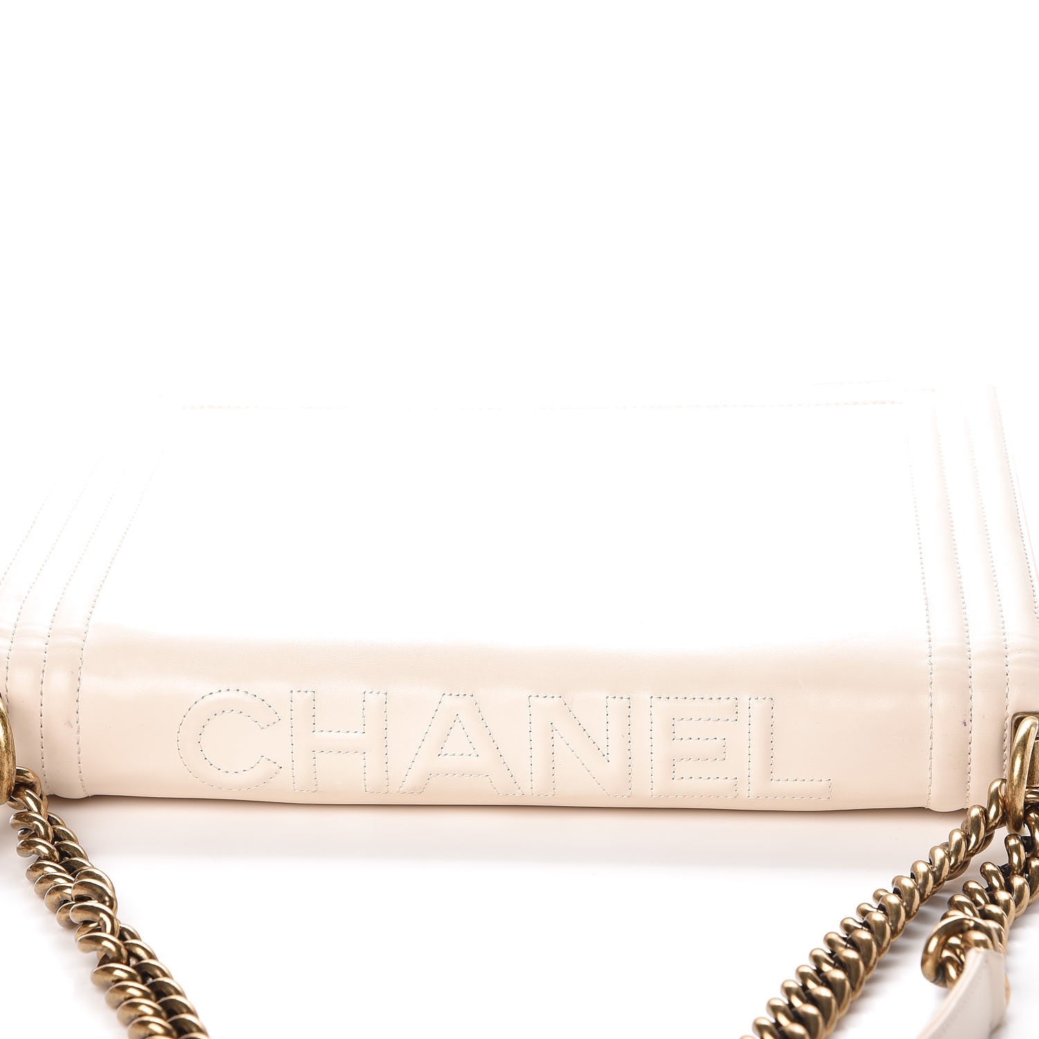 Chanel Glazed Calfskin Large Boy Flap Beige Clair 13 of 16
