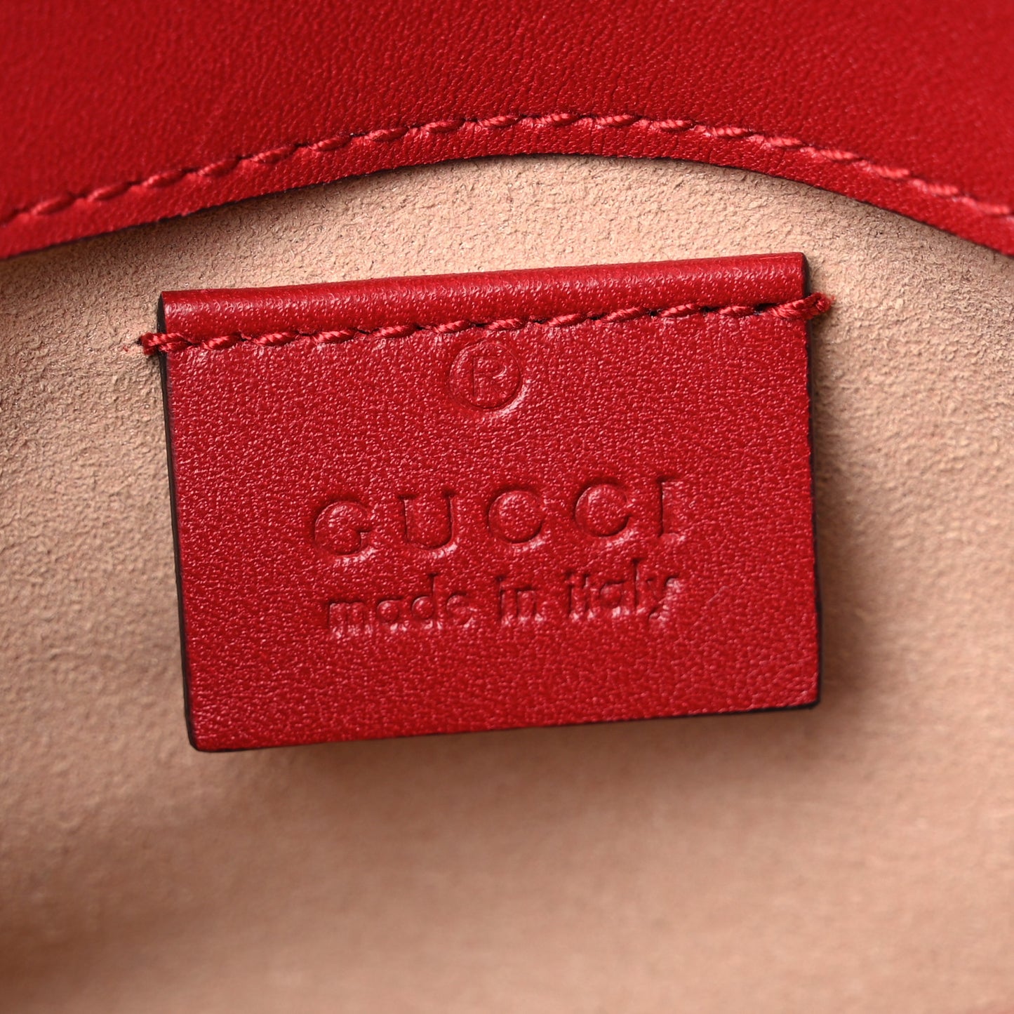 Calfskin Matelasse Super Mini GG Marmont Shoulder Bag Hibiscus Red