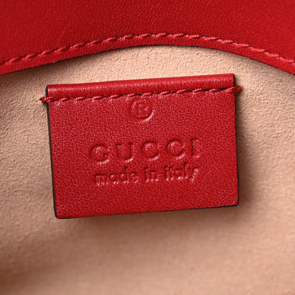 Gucci Calfskin Matelasse Super Mini GG Marmont Shoulder Bag Hibiscus Red 6 of 7