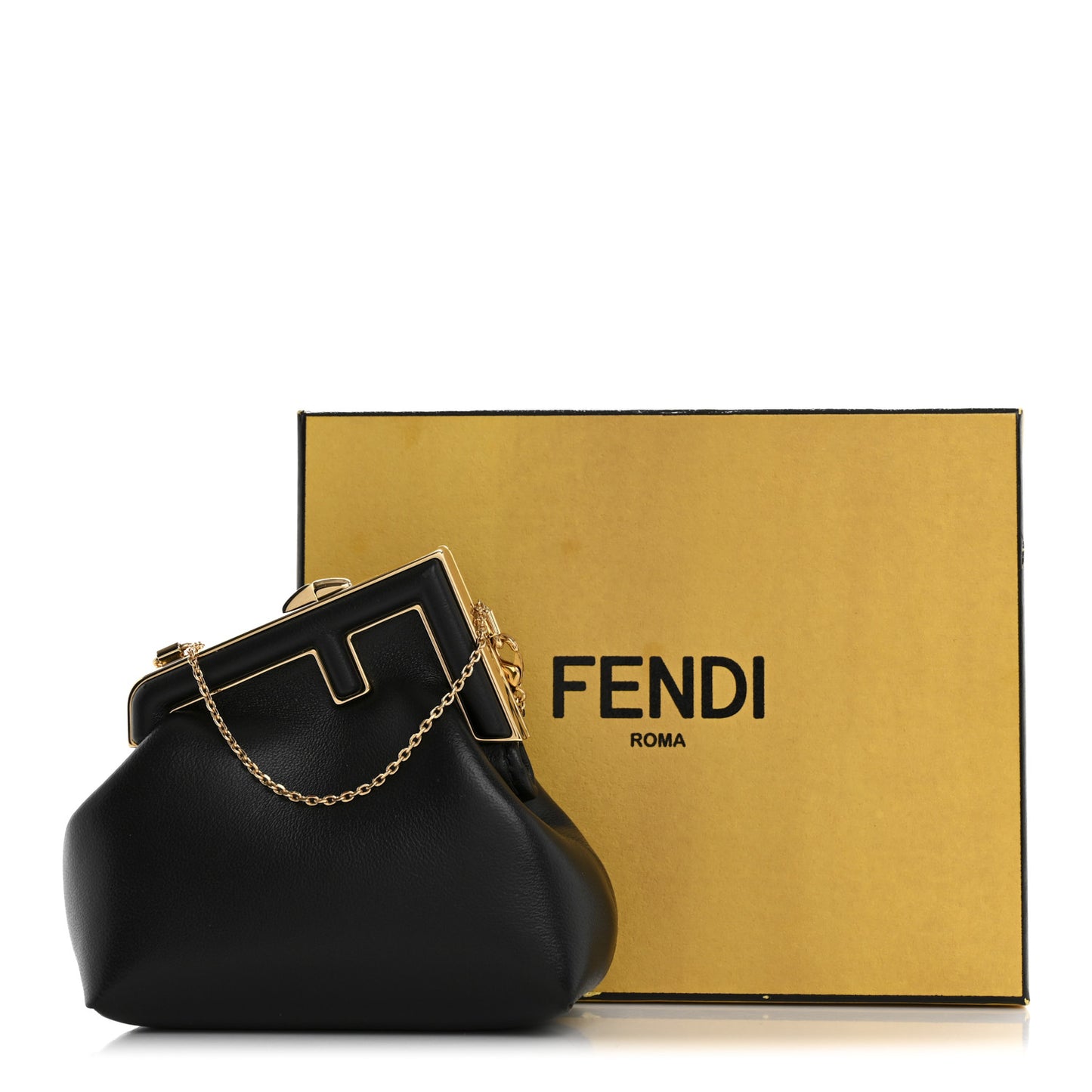 Shiny Nappa Nano Fendi First Bag Charm Black