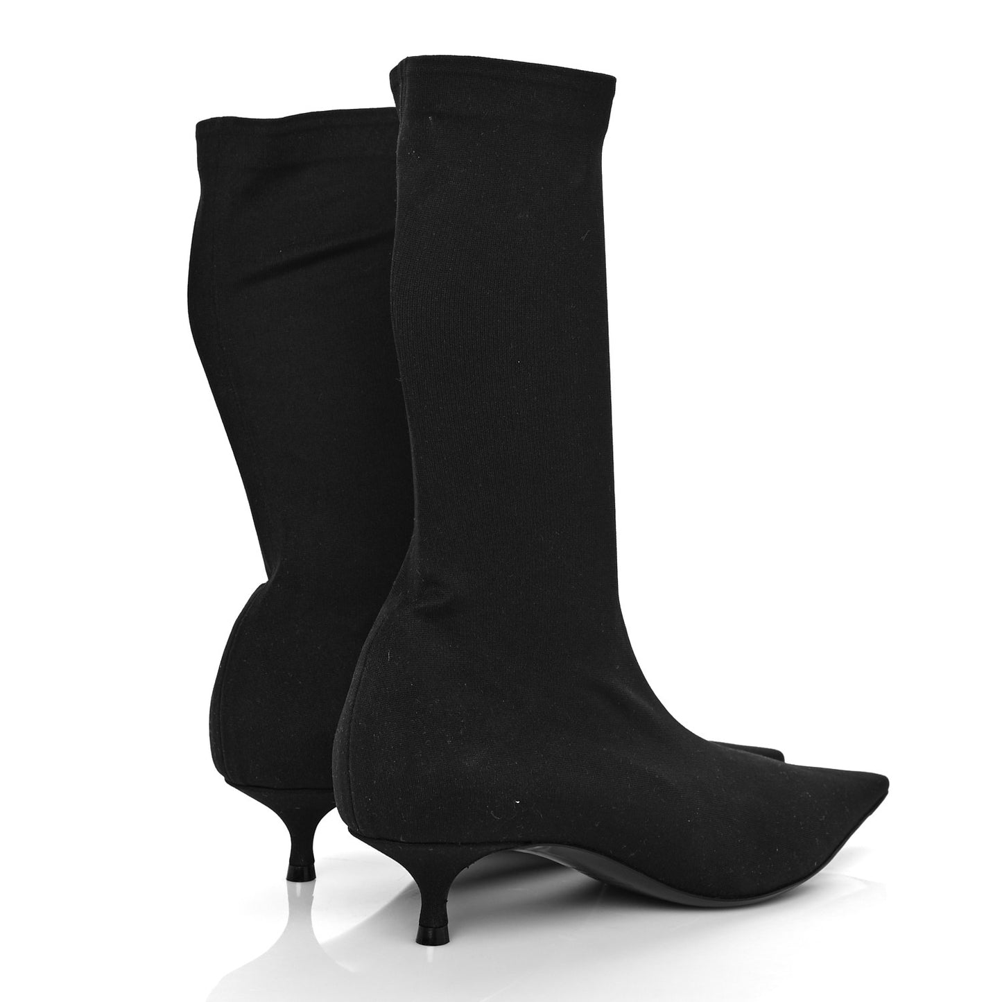 Jersey Crepe Extreme Pointed Toe Knife Booties 37.5 Black