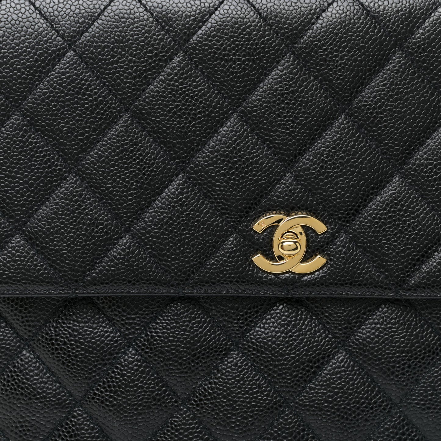 Caviar Quilted Jumbo Kelly Flap Black